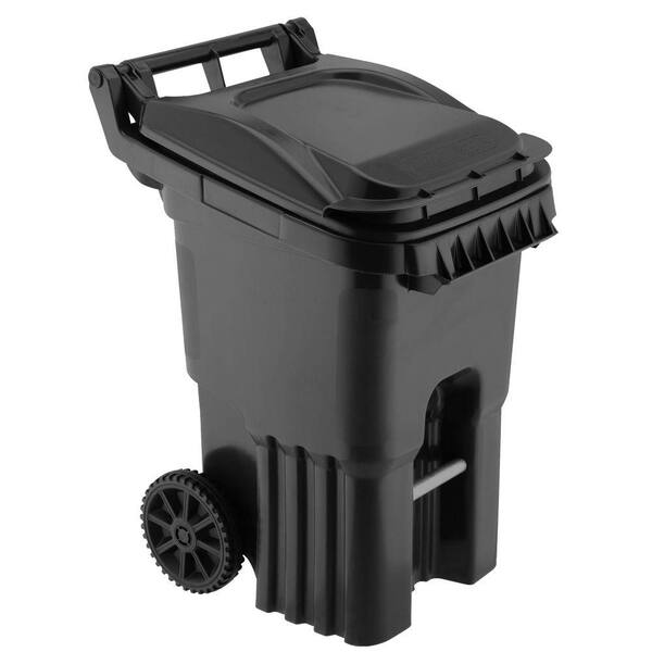 Rehrig Pacific 20 gal. Black Commercial Grade Wheeled Trash Can