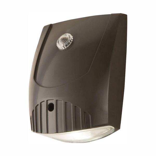 All-Pro Bronze Integrated LED Outdoor Wall Pack Light with Dusk to Dawn Photocell Sensor, 1600 Lumens, 5000K Daylight