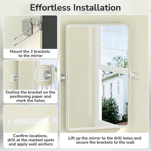 KeonJinn 20 in. W x 30 in. H Rectangular Framed Bathroom