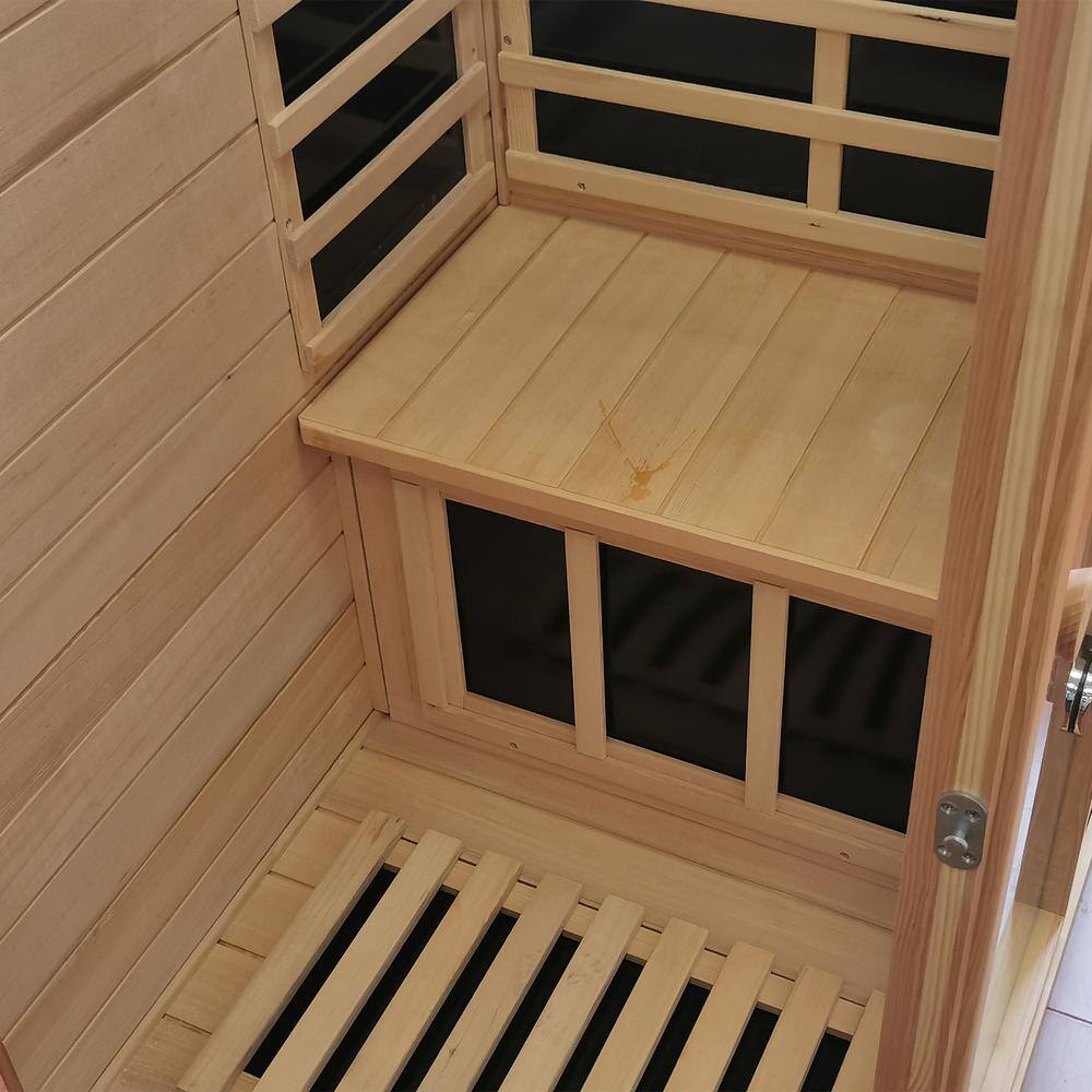 Single-Person Hemlock Wood Infrared Sauna with Carbon Heaters
