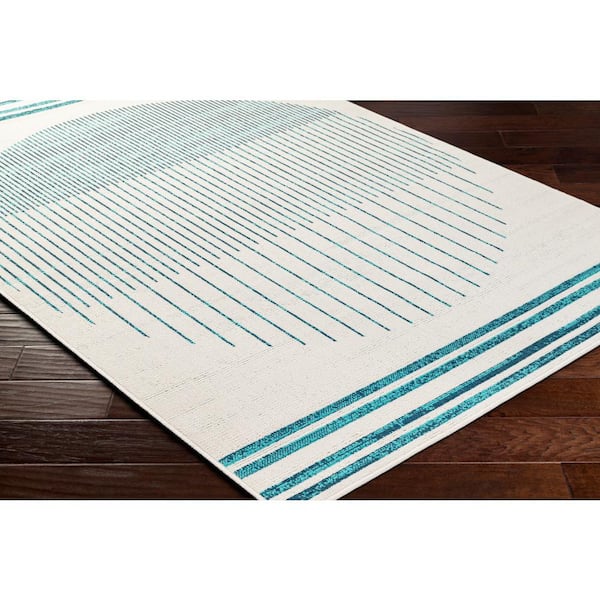 Alfresco Blue/Brown Abstract 6 ft. x 9 ft. Indoor/Outdoor Area Rug