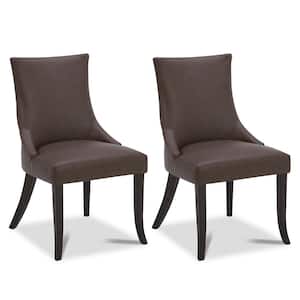 Thea Chocolate Faux Leather Dining Chair (Set of 2)