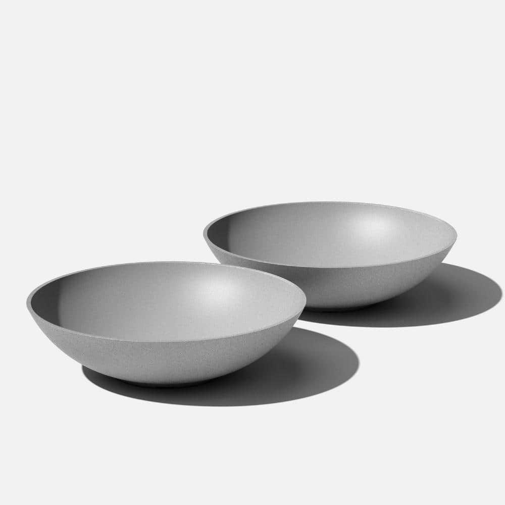 Lane Exta Large Gray Plastic Bowl Planter with Drainage Holes (24 in. L x 24 in. W x 6.5 in. H) (2-Pack) price history on PriceWatchPro