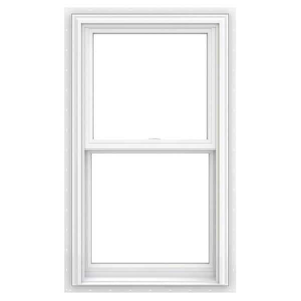 V-2500 Series 29.5 in. x 40 in. Double Pane Double Hung Vinyl Low-E White Nail Fin Frame New Construction Window