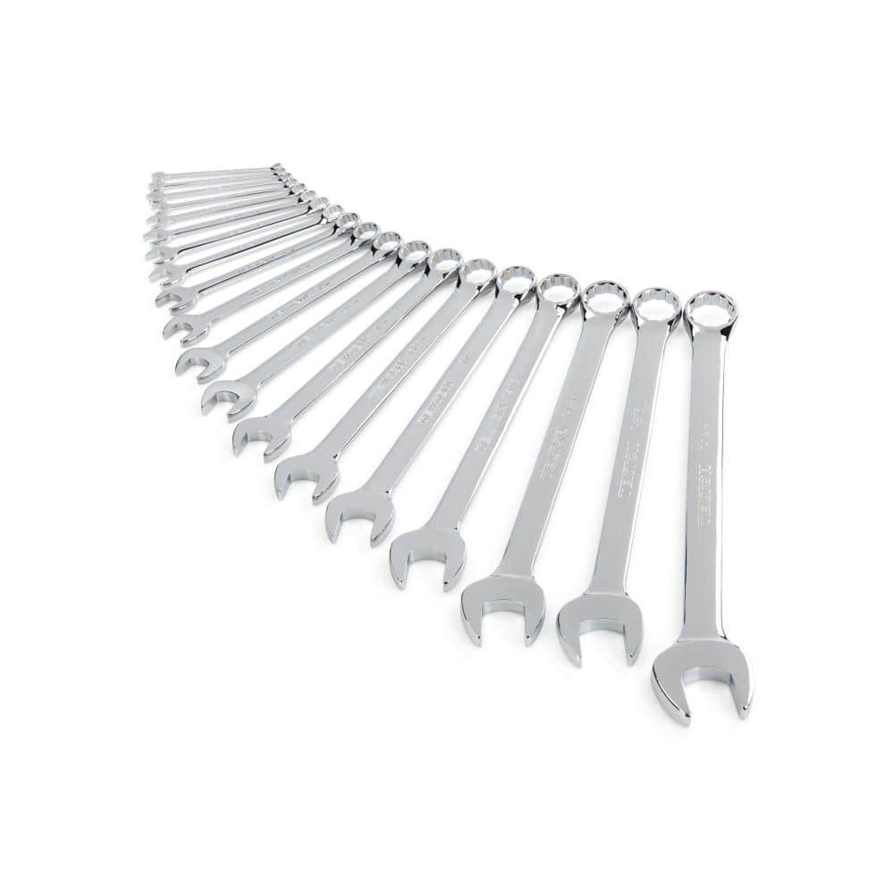 Combination Wrench Set TEKTON 1/4-1 in Hand Tools Steel Extended 15-Piece 