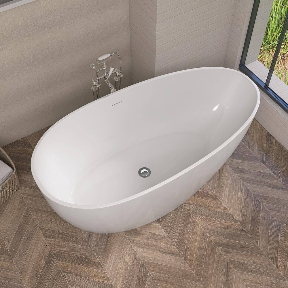 59'' x 29.5'' Freestanding Soaking Acrylic Bathtub