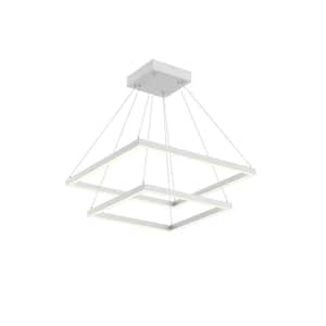 Piazza 24-in 1 Light 87-Watt White Integrated LED Chandelier