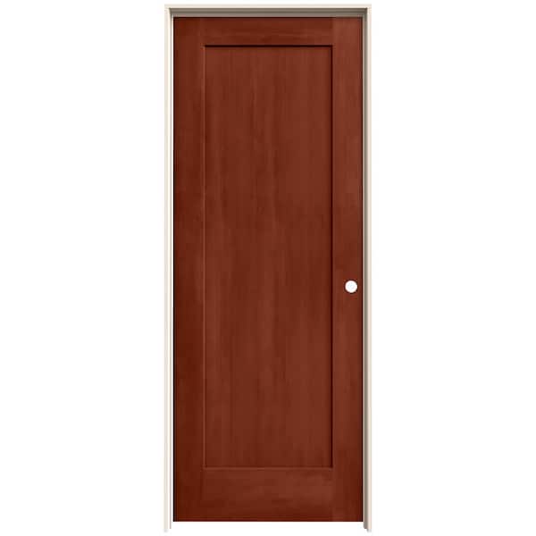 JELD-WEN 30 in. x 80 in. Madison Amaretto Stain Left-Hand Molded Composite Single Prehung Interior Door