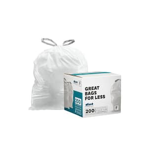 Code J (200 Count) 10-10.5 Gallon | 38-40 Liter Heavy Duty Drawstring  Plastic Trash Bags | Reliable1st Compatible with simplehuman Code J | White