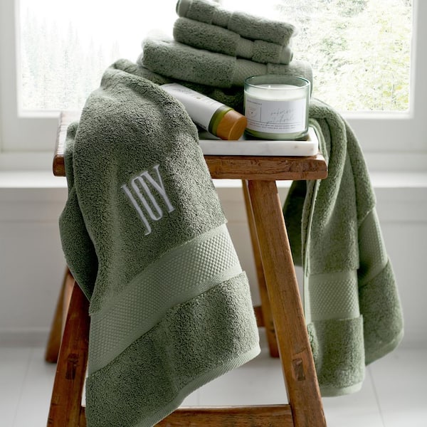 Vera Wang - Bath Towels Set, Luxury Cotton Bathroom Decor, Highly Absorbent  & Medium Weight (Sculpted Pleat Grey, 6 Piece)