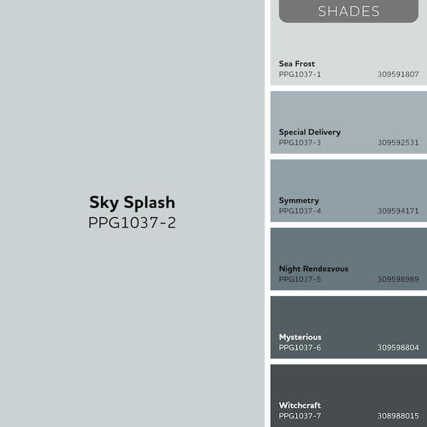 skygrayページ Glidden Essentials 1 gal. PPG1037-2 Sky Splash PPG Flat Exterior