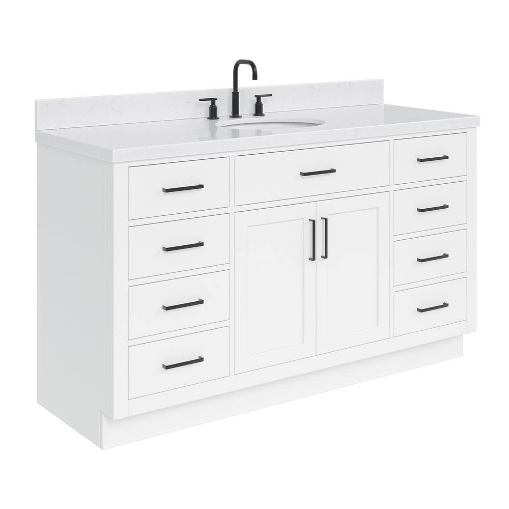 Hepburn 60" White Freestanding Single Basin Vanity Set