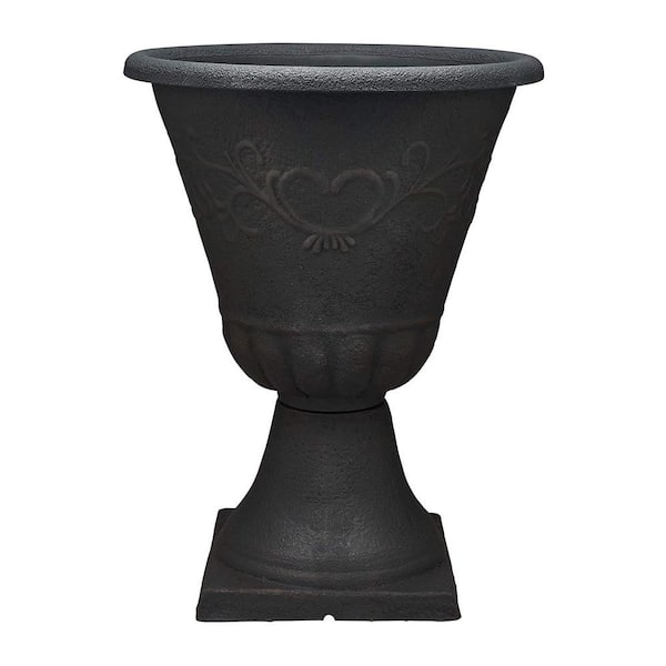 Southern Patio Sonoma Urn 16 in. Brown Resin Stone Tall Planter