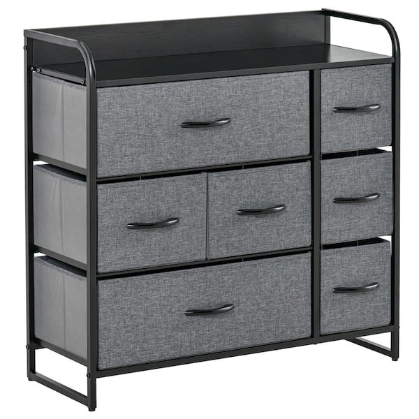 HOMCOM Modern 8-Drawer Gray Chest of Drawers (31.5 in W. x 31 in H)