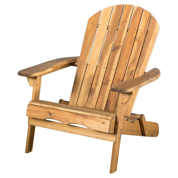 Tenleaf Natural Outdoor All Solid Wood Wooden Adirondack Chair