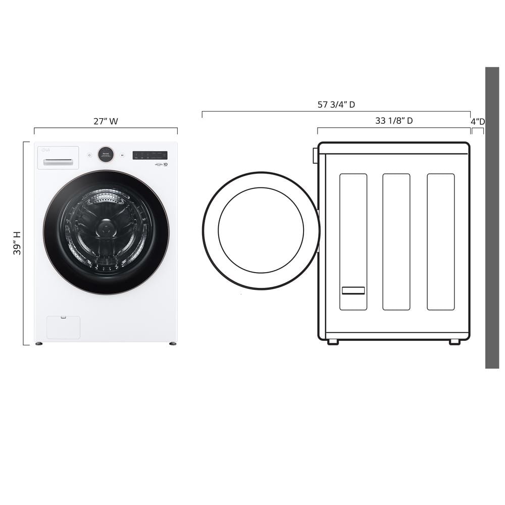 5.0 Cu. Ft. White Smart Front Load Washer with Steam and TurboWash