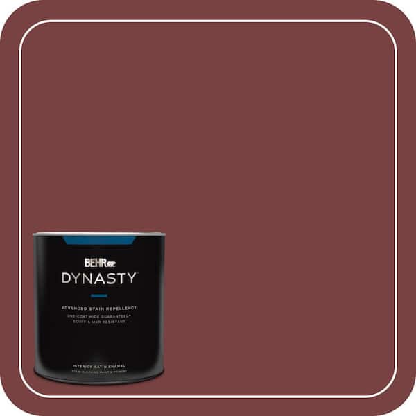 BEHR DYNASTY 1 qt. #PPF-01 Tile Red Satin Enamel Interior Stain-Blocking Paint & Primer