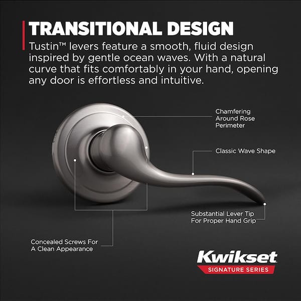 Kwikset Tustin Satin Nickel Hall/Closet Door Handle with Microban