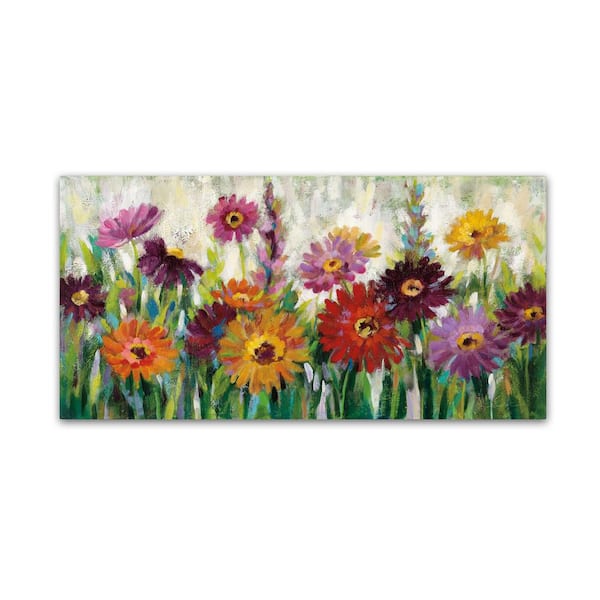 Trademark Fine Art 16 in. x 32 in. Jewel Daisy Gerbera by Silvia Vassileva Hidden Frame