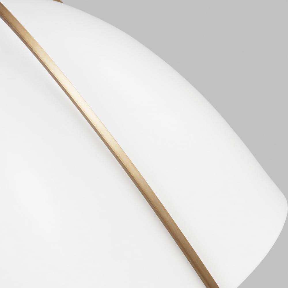 Satin Brass Outdoor Dimmable Wall Sconce with Matte White Shade