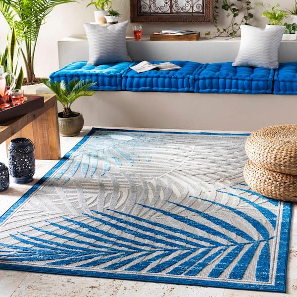 Cintas Aqua 7 ft. x 9 ft. Indoor/Outdoor Area Rug