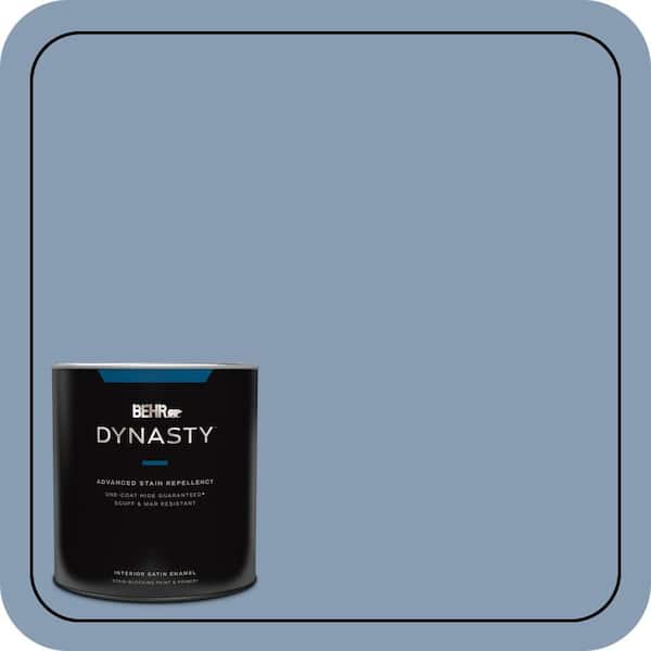 BEHR DYNASTY 1 qt. #S520-4 Private Jet One-Coat Hide Satin Enamel Interior Stain-Blocking Paint & Primer