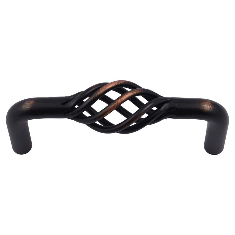 Nash 3 in. Center-to-Center Oil Rubbed Bronze Birdcage Cabinet Pull (10-Pac
