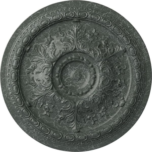 Ekena Millwork 2-7/8" x 38-3/8" x 38-3/8" Polyurethane Oslo Ceiling Moulding, Athenian Green Crackle