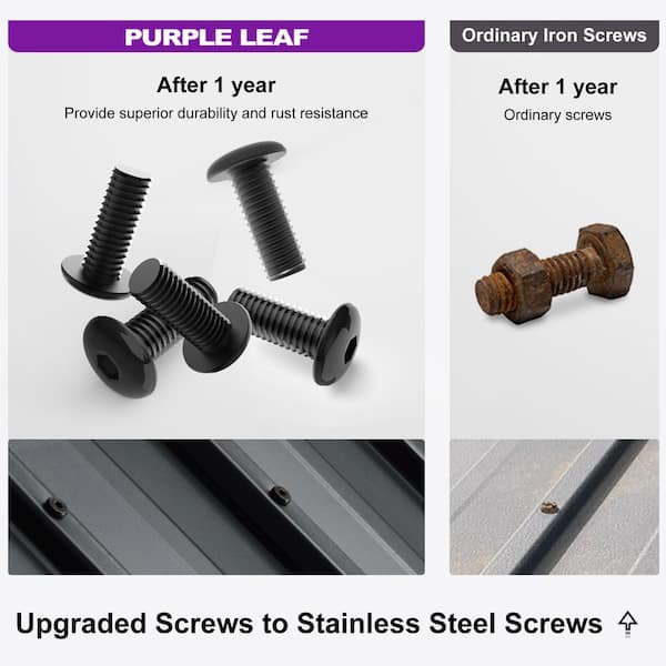 PURPLE LEAF 12 ft. x 18 ft. Gray Aluminum Frame Patio Outdoor