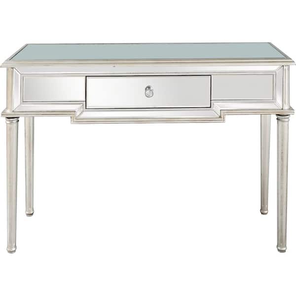 Camden Isle Morgan 48 in. Silver Rectangle Glass Console Table