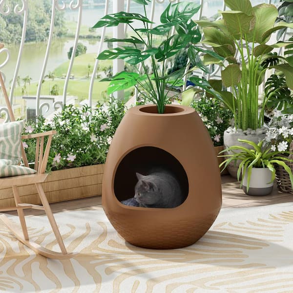 Cat Plant Litter Box with Artificial Plants, DIY
