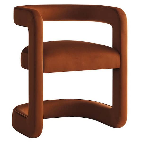 MODWAY Winslow Performance Rust Velvet Barrel Accent Chair