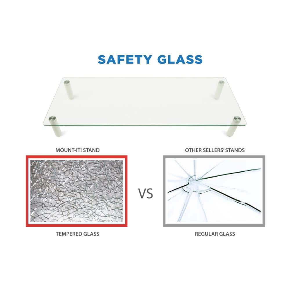 Elevate 22" Clear Tempered Glass Desktop Monitor Stand