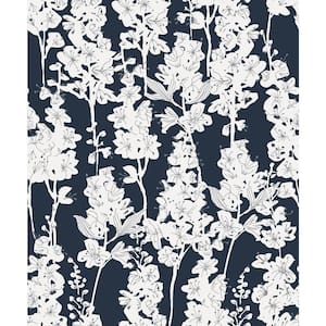 Blue Larkspur Vinyl Peel and Stick Wallpaper Sample