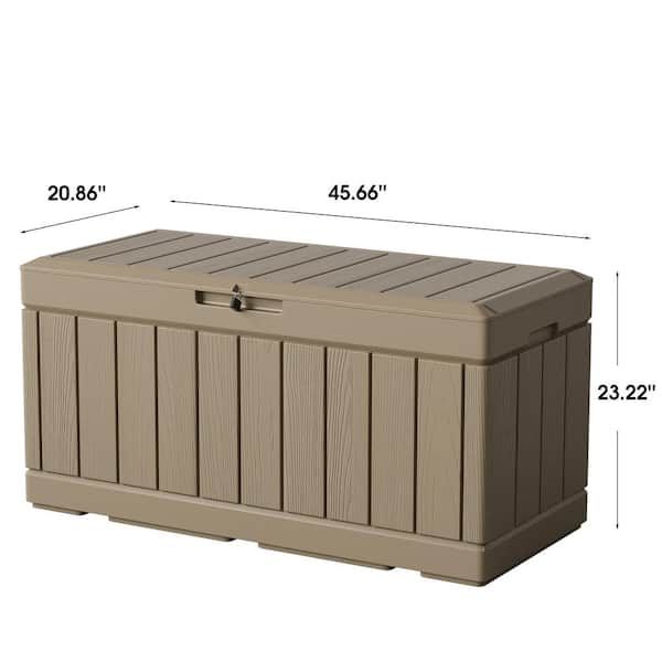 260 Gal Patio Resin Deck Box Waterproof Outdoor Storage Box Container Bench  US