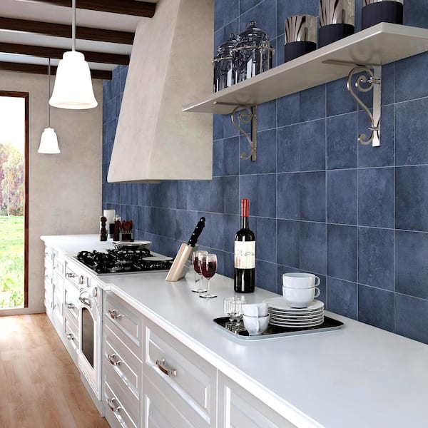 Blue and White Kitchen (with Navy Blue Kitchen Island) - On Sutton