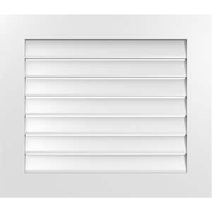 30 in. x 26 in. Rectangular White PVC Paintable Gable Louver Vent Functional