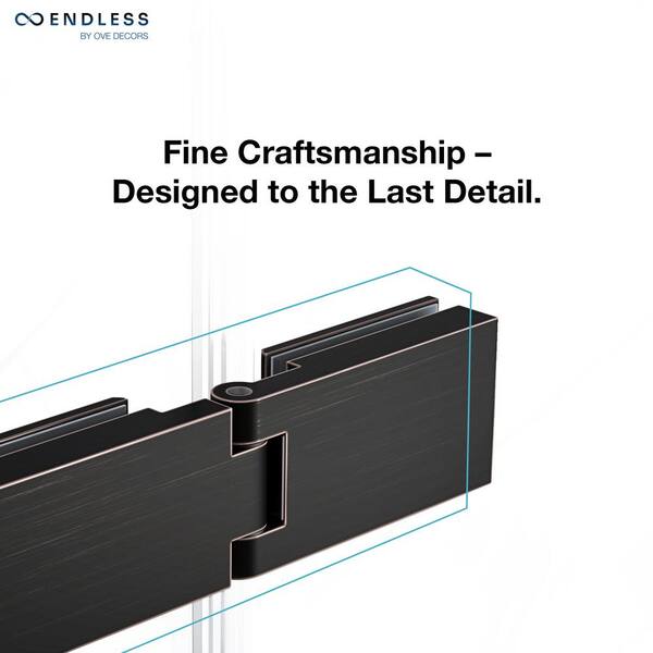 Ove Decors Tampa 75 3 8 In W X 72 In H Alcove Hinge Frameless Shower Door In Chrome The Home Depot