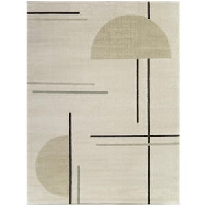 Lyne Cream 5 ft. x 7 ft. Abstract Area Rug