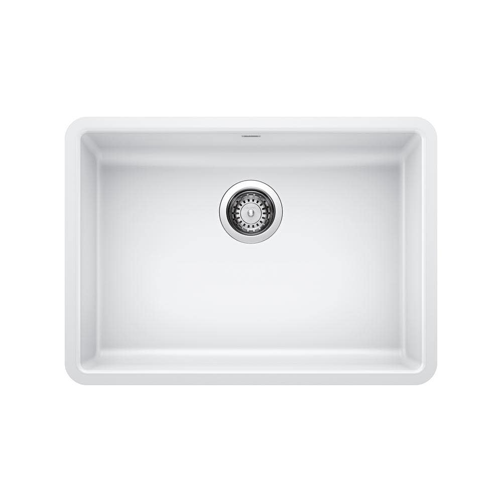 Precis Undermount Granite 25 in. x 18 in. Single Bowl Kitchen Sink in White