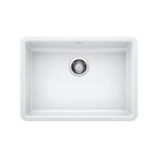 Precis Undermount Granite 25 in. x 18 in. Single Bowl Kitchen Sink in White