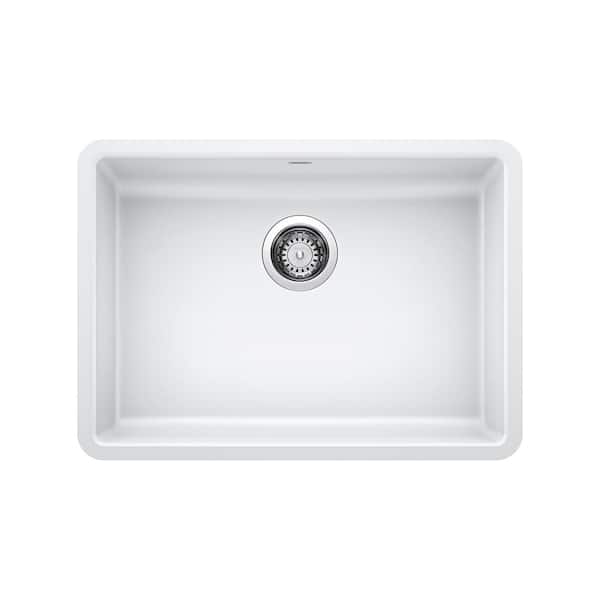 Blanco Precis Undermount Granite 25 in. x 18 in. Single Bowl Kitchen Sink in White