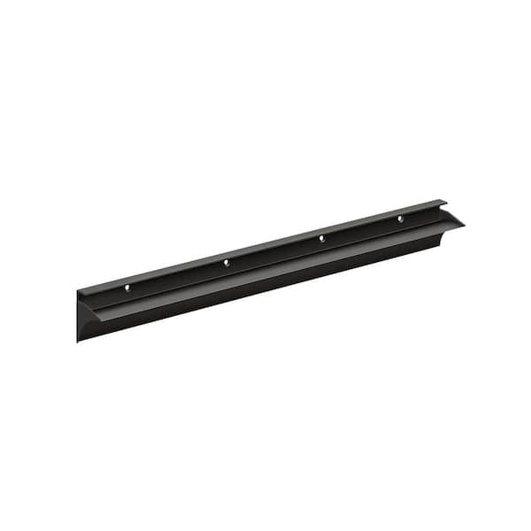 RAIL 31.5 in. Black Aluminum 19 mm Wood Shelf Bracket Support