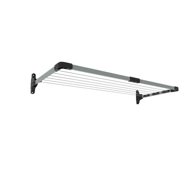Mk2 Mini Light Gray 8x60x22 Metal Wall Mounted Drying Rack-29.5 Feet Drying Space, with Accessories