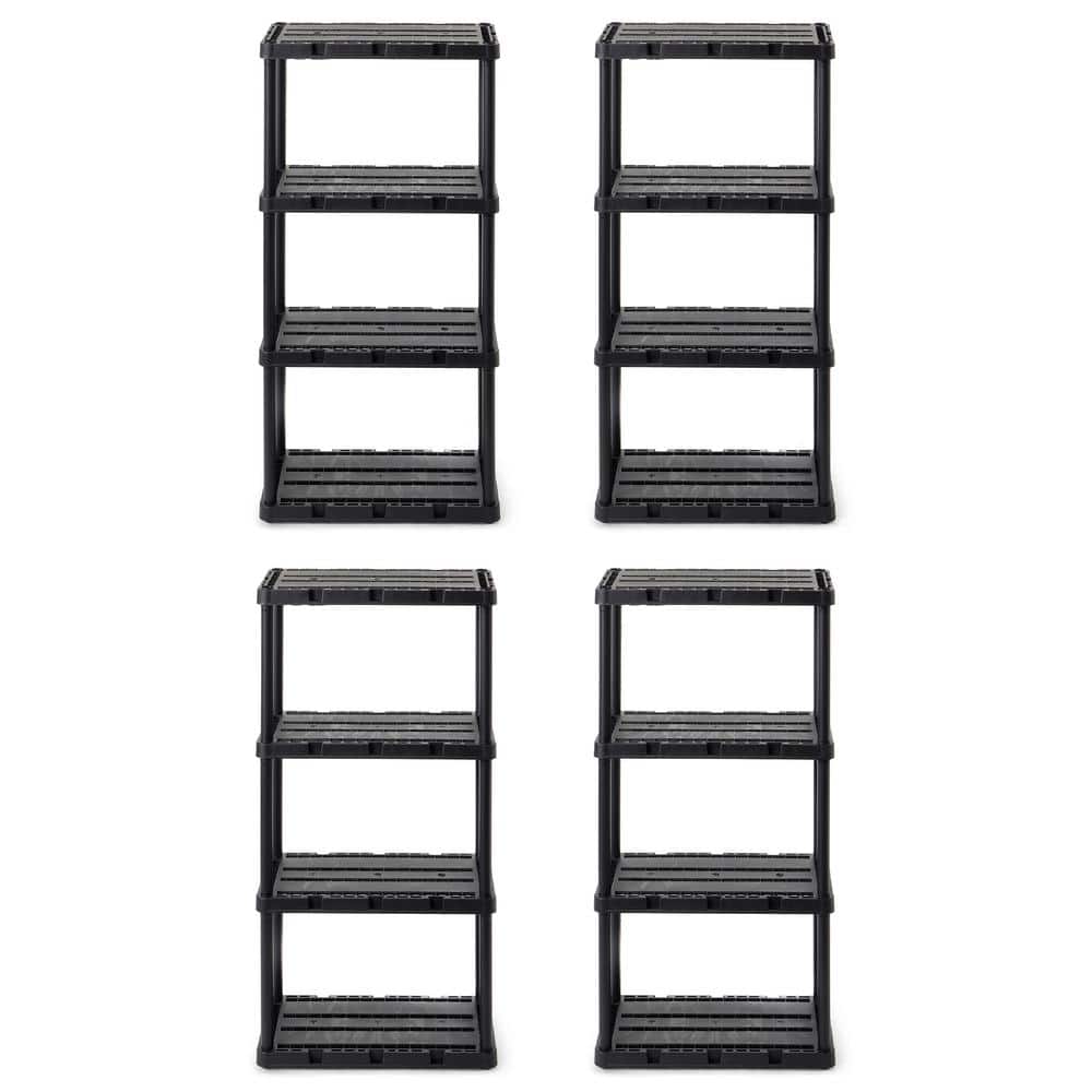 12 in. W x 33 in. H x 24 in. D Plastic Knect A Shelf Light Fixed Storage 4-Shelf Shelving Unit (4-Pack) price history on PriceWatchPro
