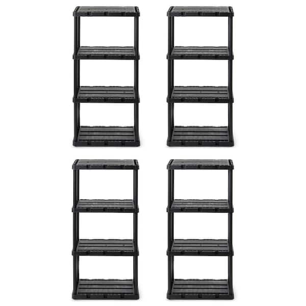 12 in. W x 33 in. H x 24 in. D Plastic Knect A Shelf Light Fixed Storage 4-Shelf Shelving Unit (4-Pack)