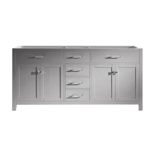 Virtu USA Caroline 72 in. W Bath Vanity Cabinet Only in Cashmere Gray