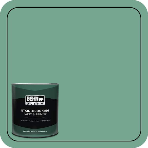 BEHR ULTRA 1 qt. #M420-5 Free Green Semi-Gloss Enamel Exterior Paint & Primer