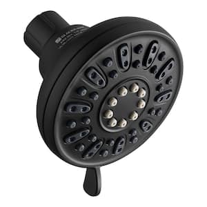 4-Spray Patterns with 1.8 GPM 3.5 in. Tub Wall Mount Single Fixed Shower Head in Matte Black