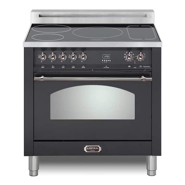 Dolcevita Series 36 in. 5 Elements Built-In Induction Range in Matte Black with Chrome Trim